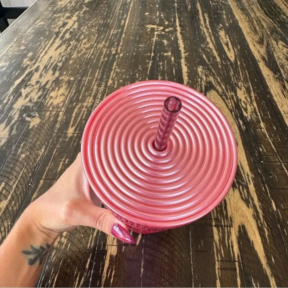 Starbucks - Red Geometric Tumbler with Straw – 24oz